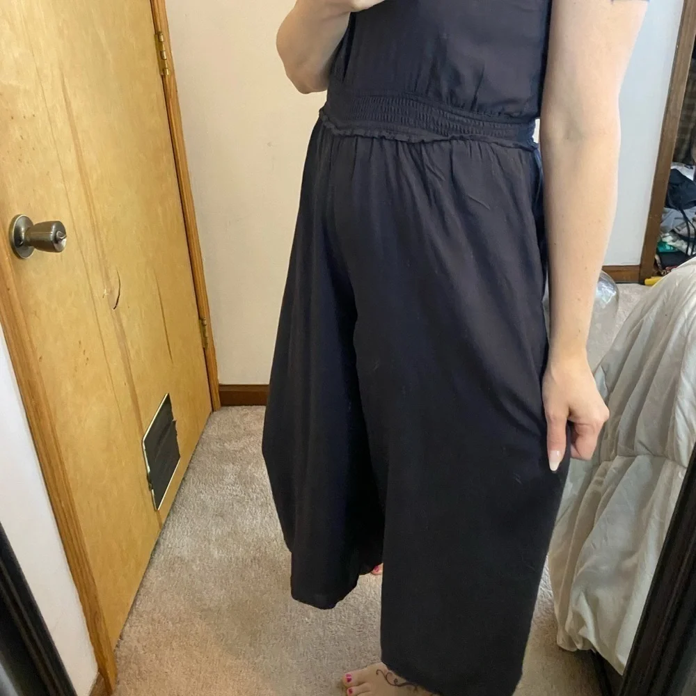 Aritzia Wilfred Dark Gray Side Button Summer Pantsuit